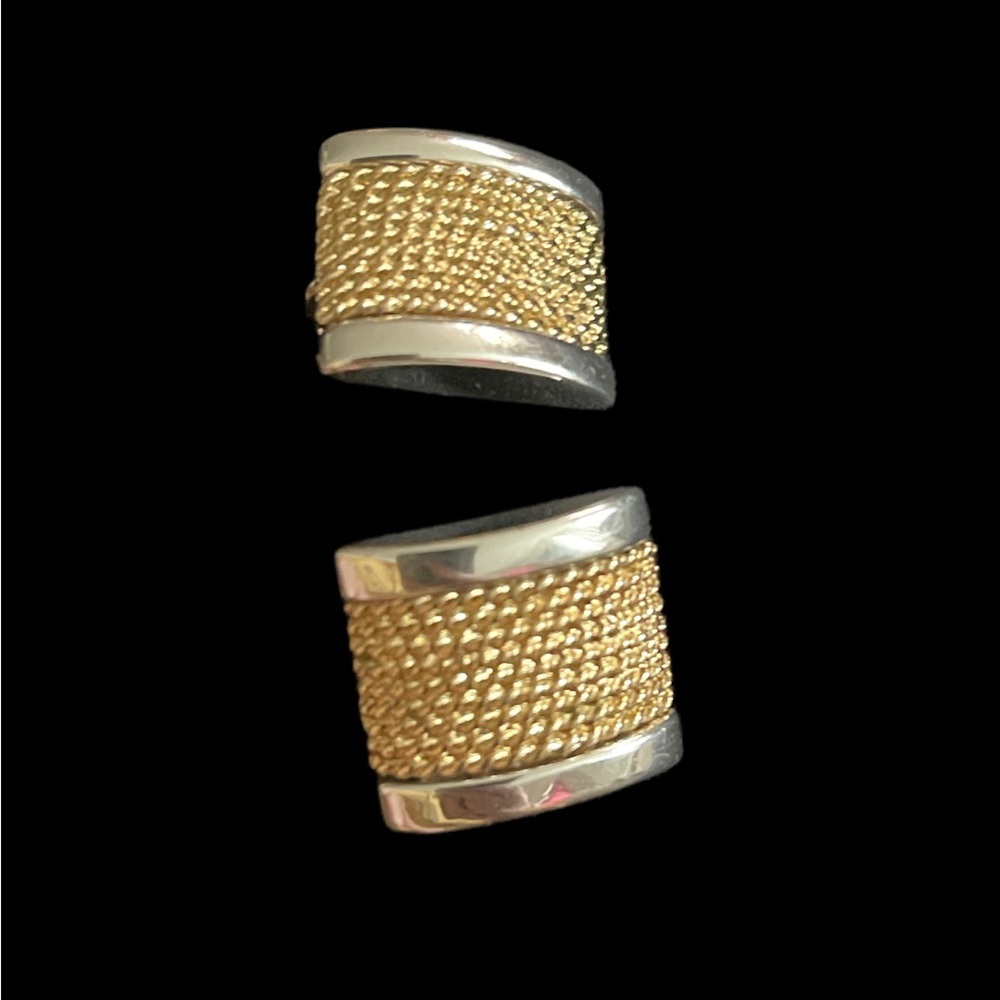 Napier Silver and Gold Clip and Screw Back Earrings